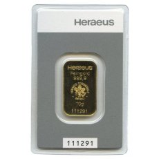 10 g Heraeus Goldbarren geprägt