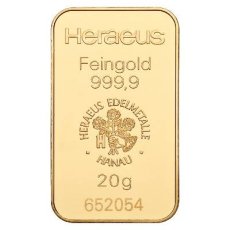 20 g Heraeus Goldbarren geprägt