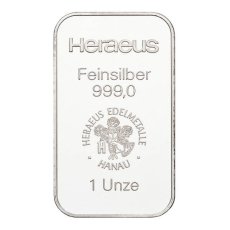 1 oz Heraeus Silberbarren geprägt