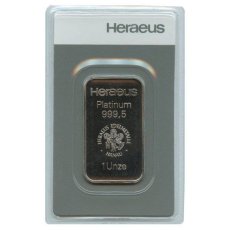 1 oz Heraeus Platinbarren geprägt